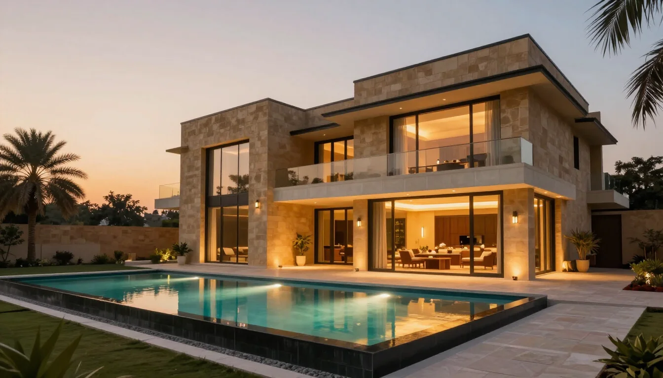 Luxury villa background